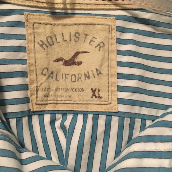 Men’s Button down teal and white shirt - Picture 3 of 4